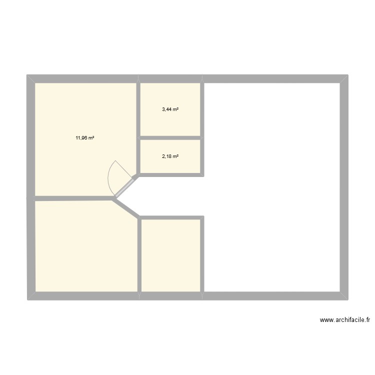 Maison. Plan de 4 pièces et 32 m2