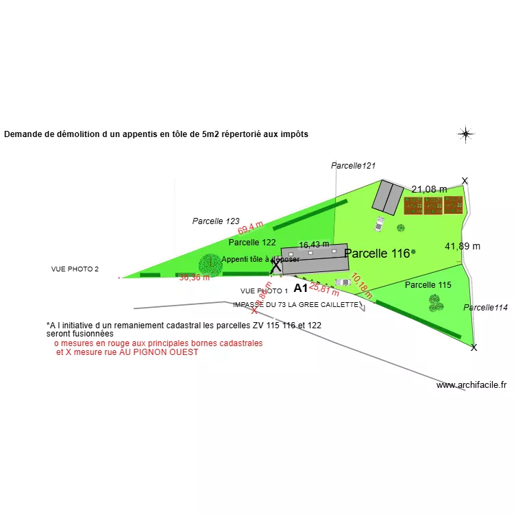 PLAN DE MASSE demolition. Plan de 