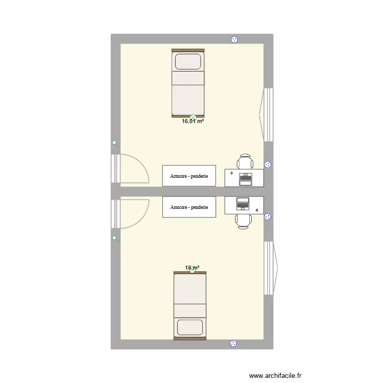 Maison. Plan de 2 Pièces et 32 m² Maison. Plan de 2 Pièces et 32 m²