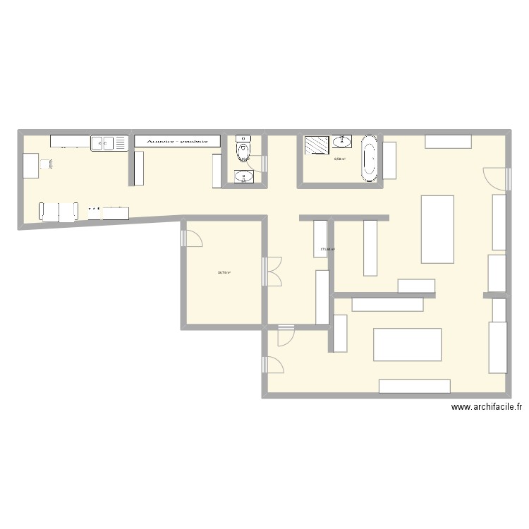 plan boutique. Plan de 4 pièces et 203 m2