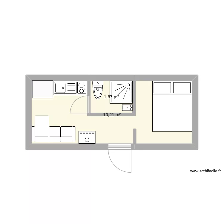 roulotte 3. Plan de 2  et 12 m²