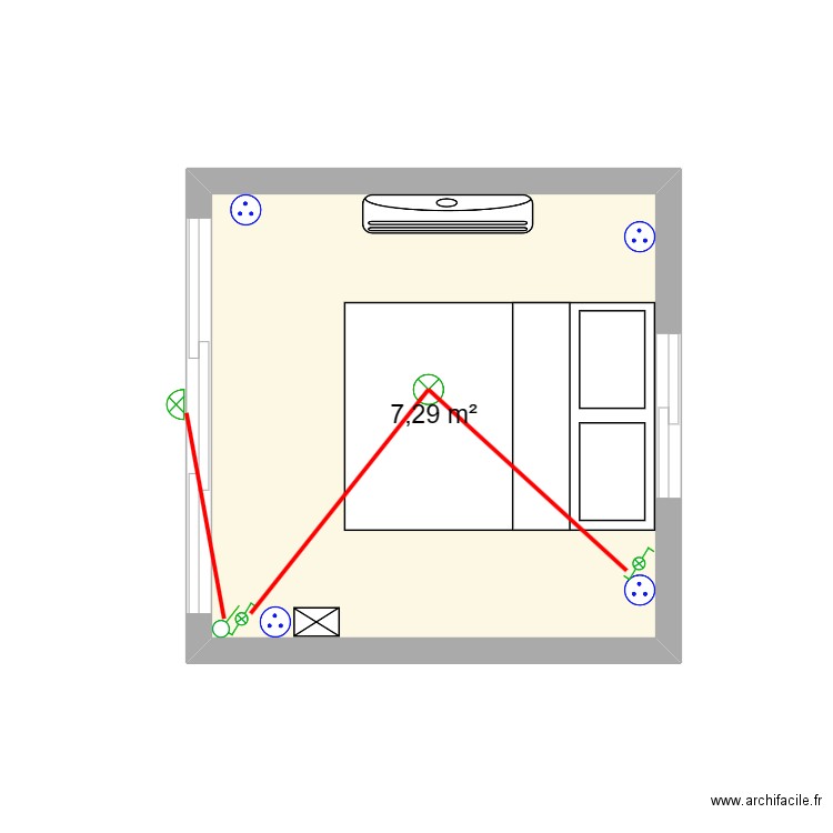 Sophie Guerrand. Plan de 1 pièce et 7 m2