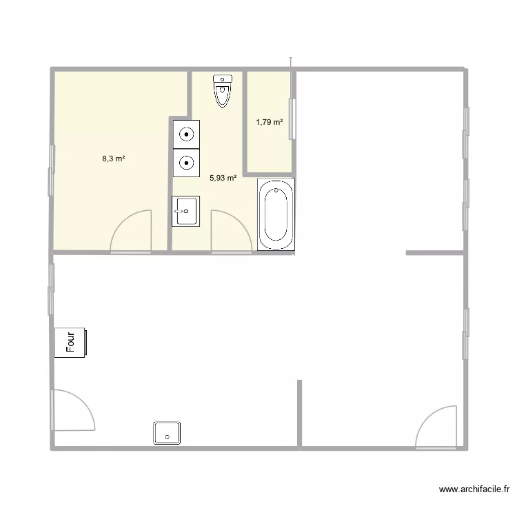 Plan a completer. Plan de 3  et 16 m²