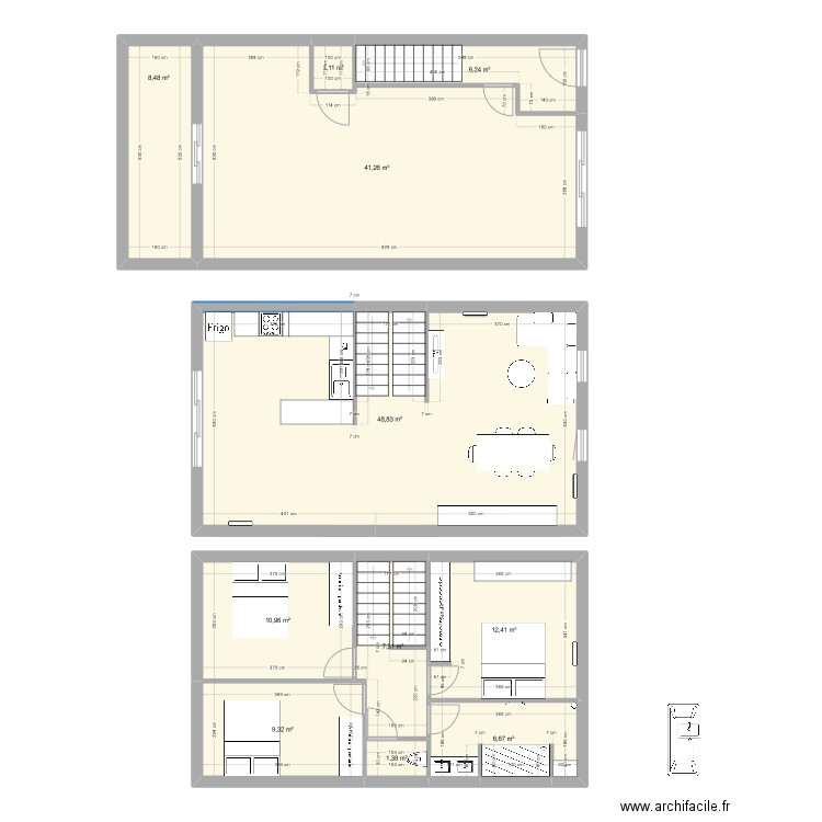LIBERTE AVEC MODIF2. Plan de 11 pièces et 154 m2