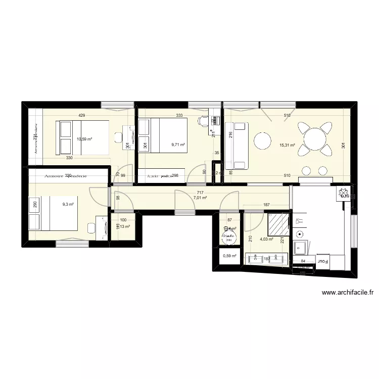 Ingouville68. Plan de 12 pièces et 59 m²