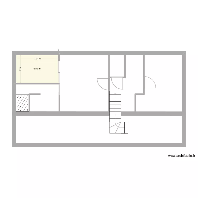 etage. Plan de 1  et 6 m²
