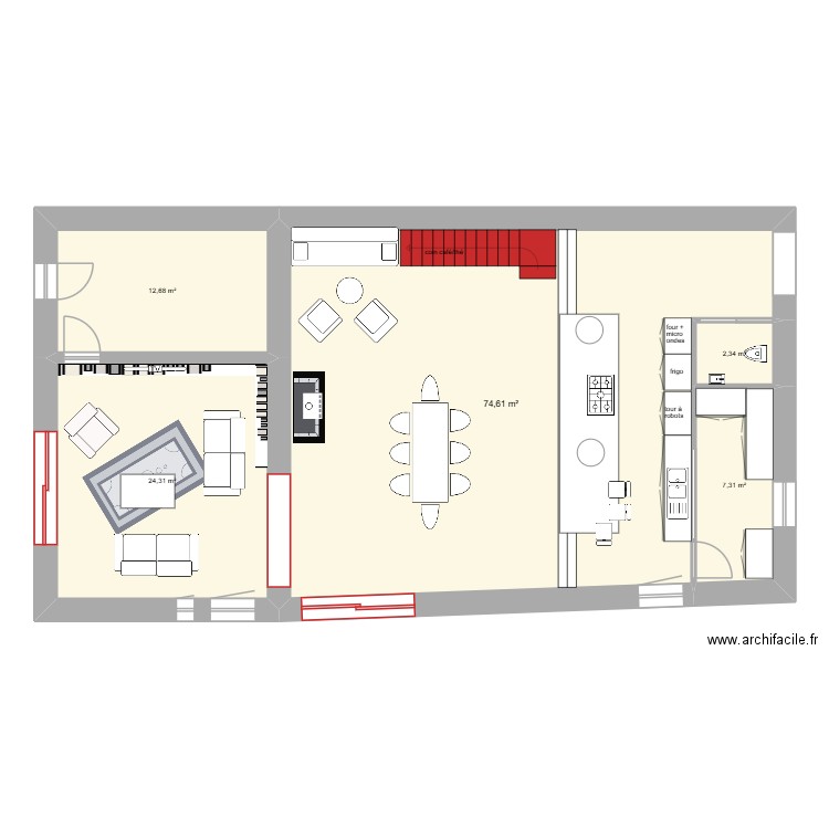 partie 2 maison auxonne. Plan de 11 pièces et 206 m2