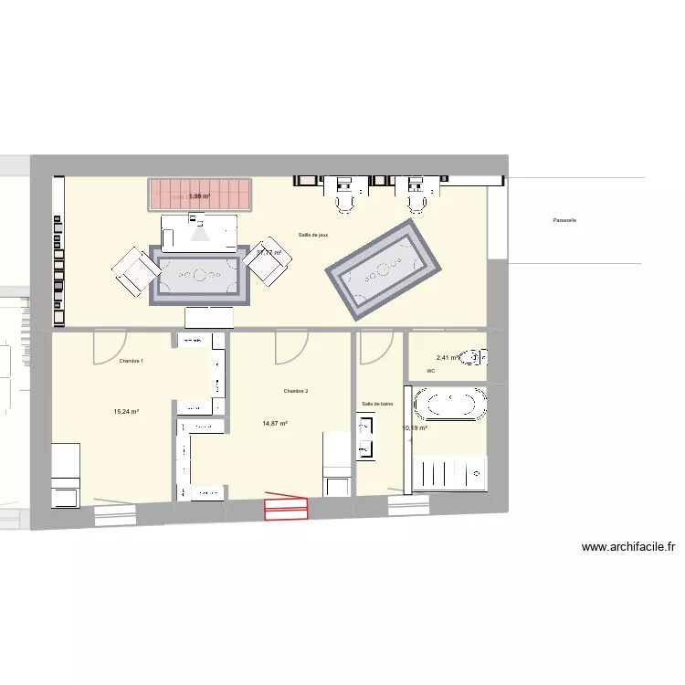 partie 2 maison auxonne. Plan de 11  et 206 m²