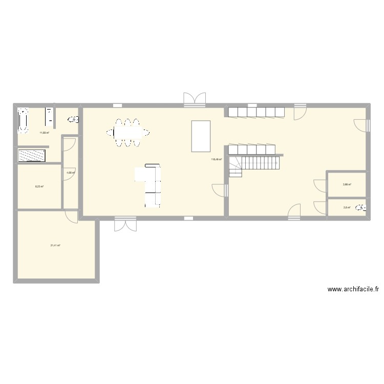 Quincié. Plan de 7 pièces et 171 m2