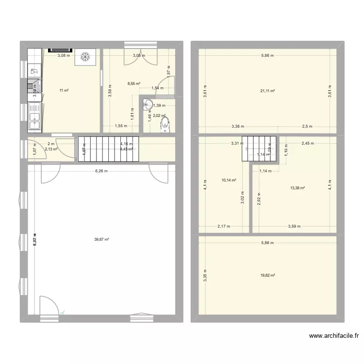 Cagnoncles. Plan de 10 Pièces et 132 m²
