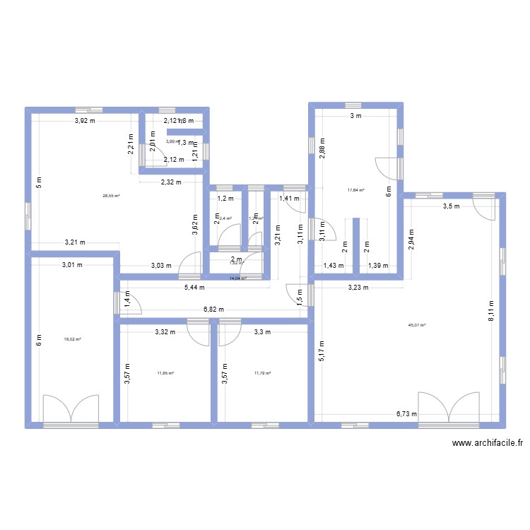Residence JJMA 2. Plan de 11 pièces et 156 m2
