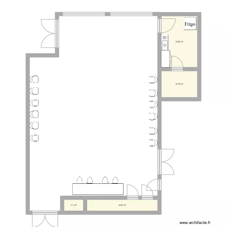 salle &eacute;lection 2026. Plan de 4  et 19 m²