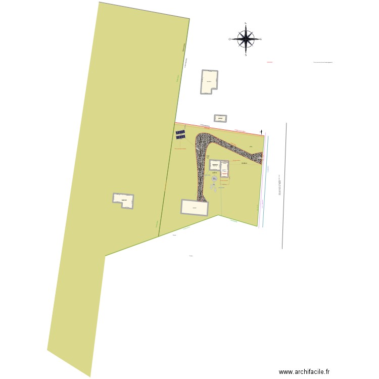 Plan de masse. Plan de 7 pièces et 359 m2