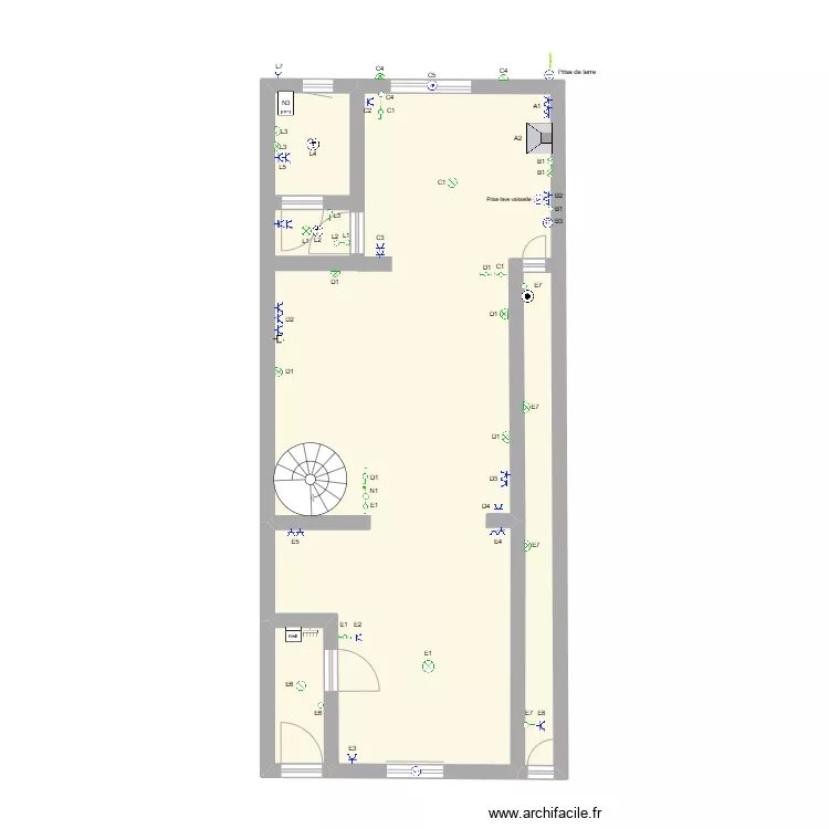 rez de chauss&eacute;e. Plan de 