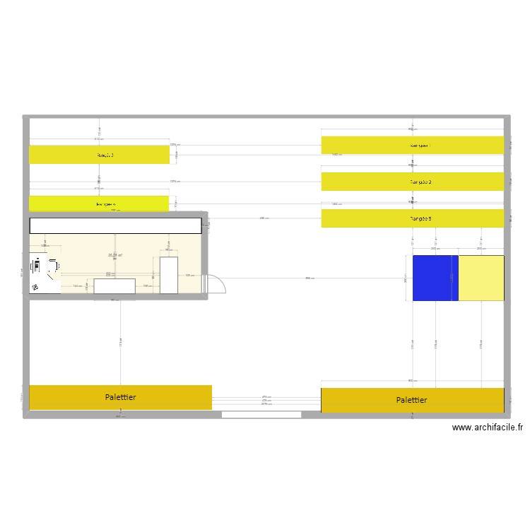 Magasin ASERTI. Plan de 1 pièce et 25 m2