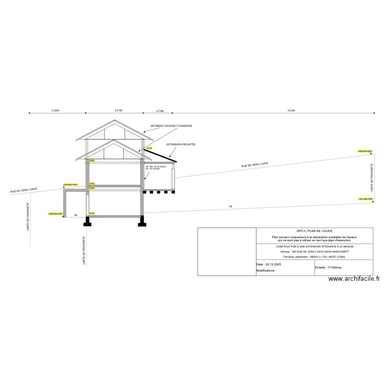 PLAN DE COUPE | 280 LHAYE. Plan de 0 pièce et 0 m2
