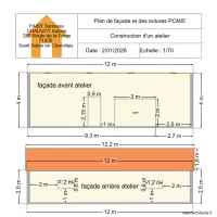 plan des fa&ccedil;ades et des toitures atelier 1