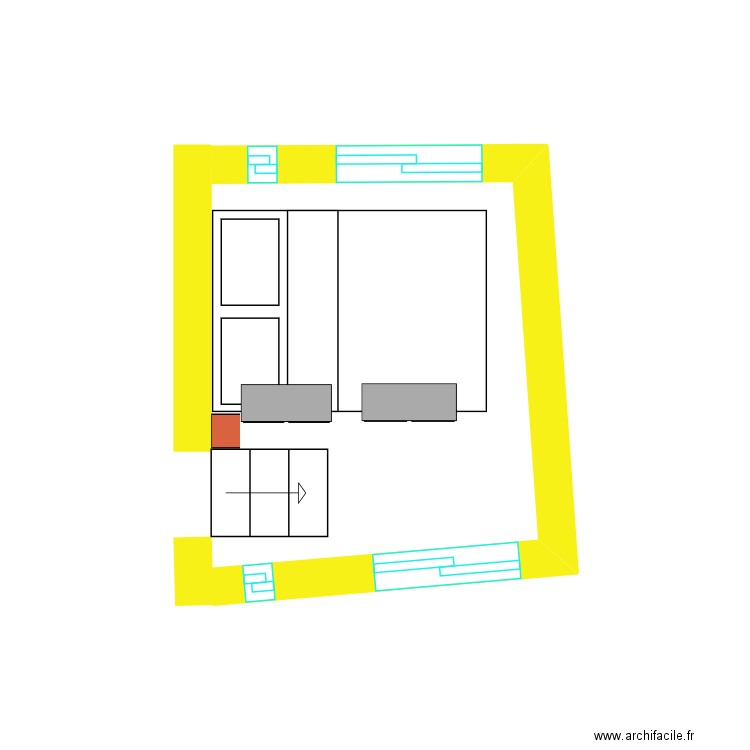 chambre. Plan de 0 pièce et 0 m2