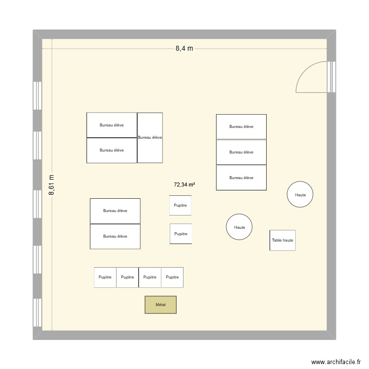 Classe de rêve - Marie-Claude. Plan de 1 pièce et 72 m2