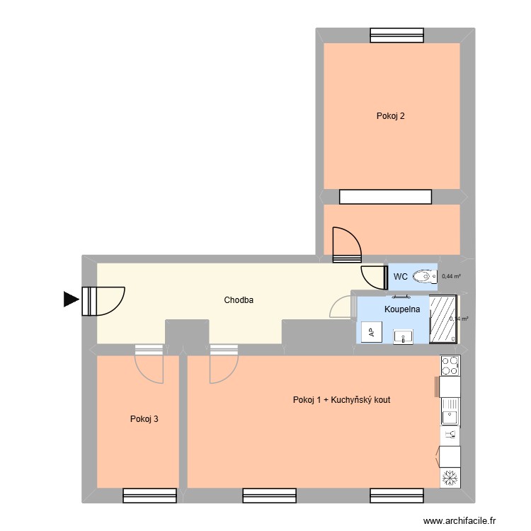 Hlavní třída 583 byt 12. Plan de 0 pièce et 0 m2