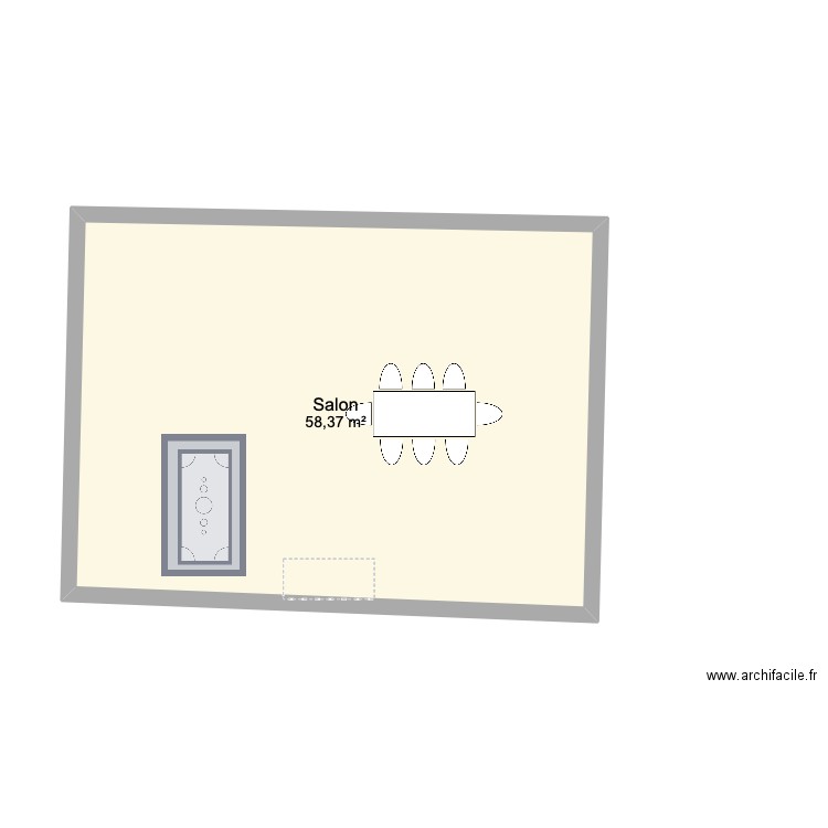 plan de rdc gare aménagement. Plan de 1 pièce et 58 m2