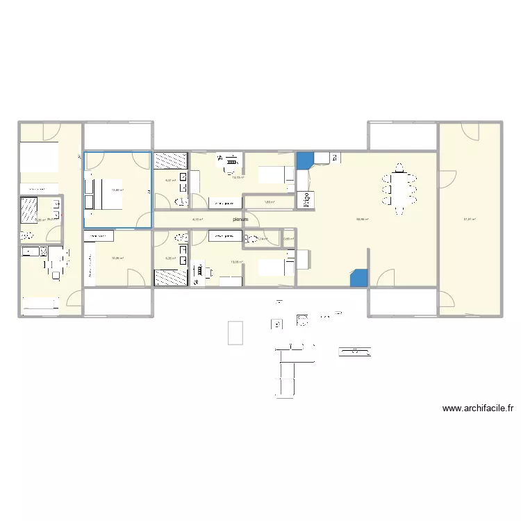 coustouge - meublé. Plan de coustouge - meublé. Plan de