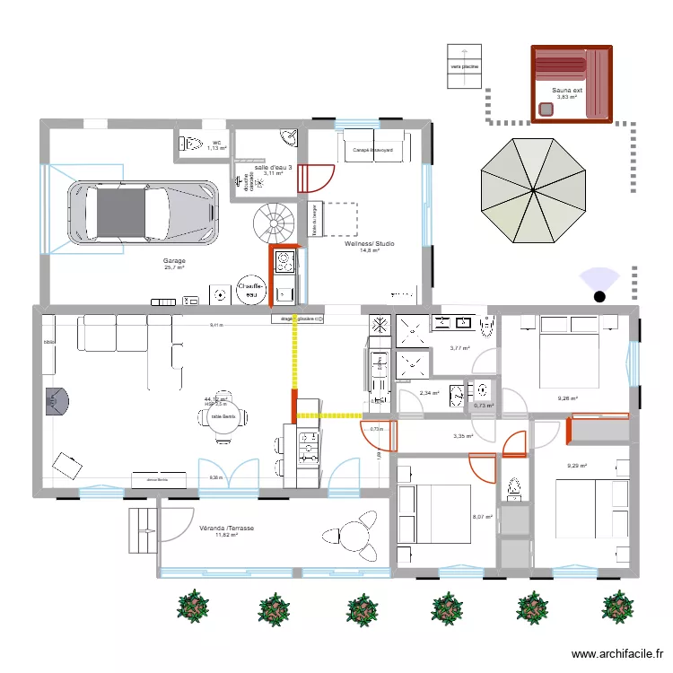 Allemagne r&eacute;novation module 1 ter. Plan de 19  et 146 m²