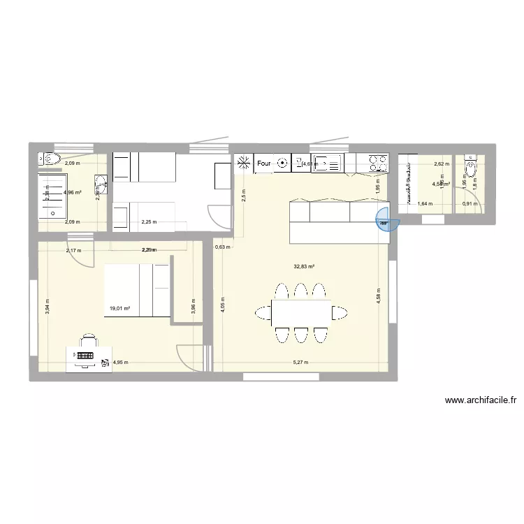bandol 1. Plan de 4  et 61 m²