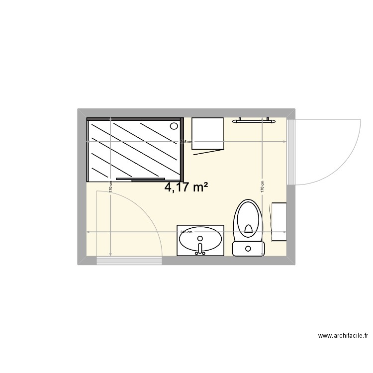  Ndella. Plan de 1 pièce et 4 m2