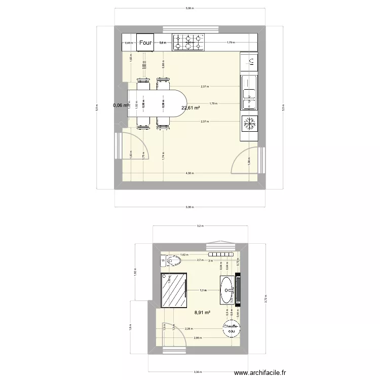Devis Bois Seigneur Isaac. Plan de 3  et 32 m²