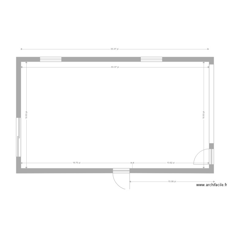 Plan Garage base. Plan de 1 pièce et 59 m2