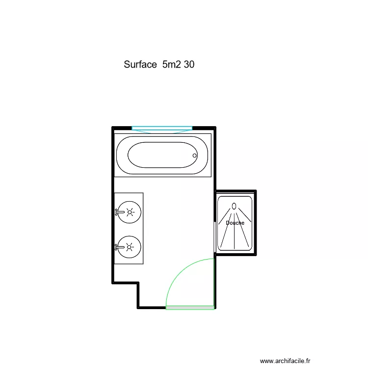 Salle de Bain. Plan de 