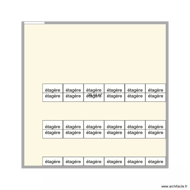 Mezzanine 1. Plan de 1  et 38 m²