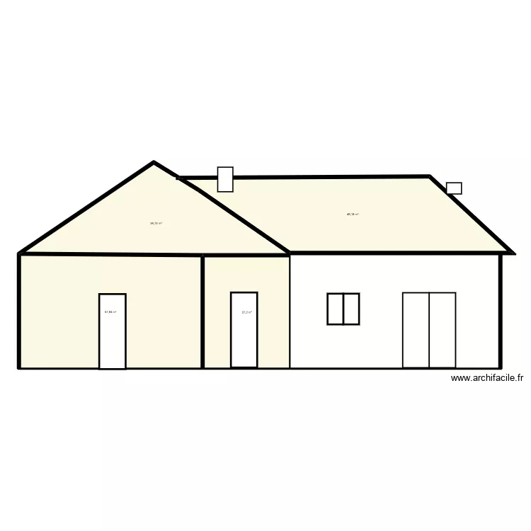 maison face sud. Plan de 