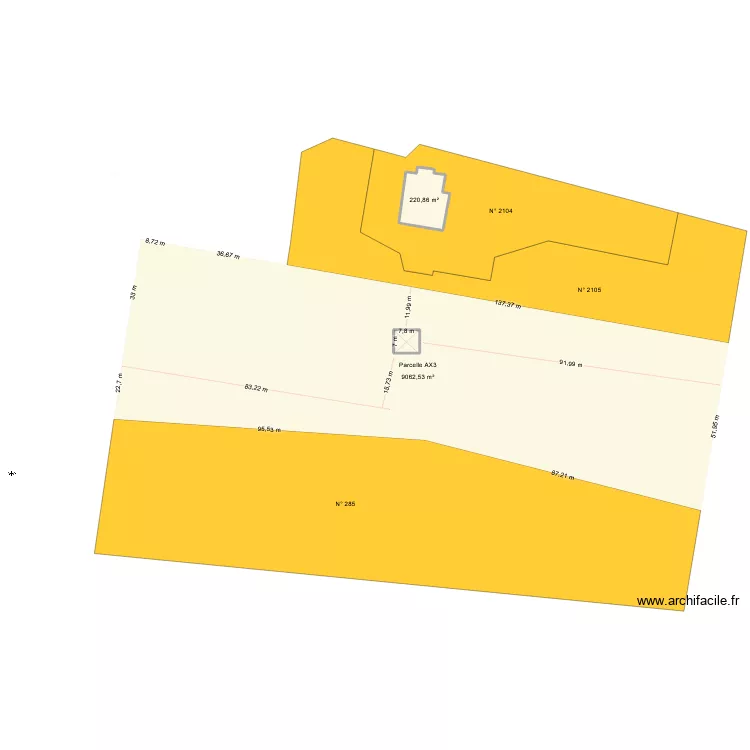 PLAN DE MASSE. Plan de 2 pièces et 275 m² PLAN DE MASSE. Plan de 2 pièces et 275 m²