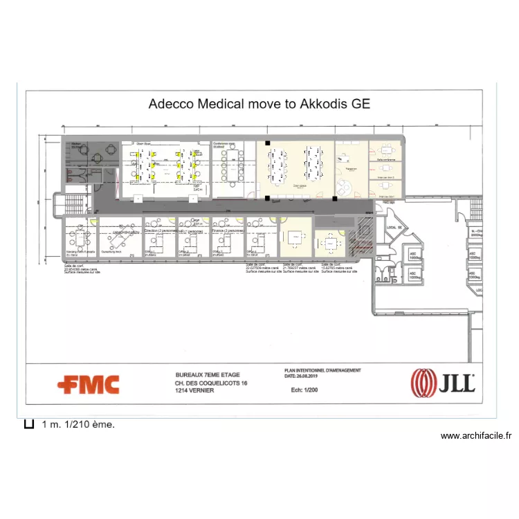 LHH to Akkodis (GE) (disposition actuelle). Plan de 10 et 253 m² LHH to Akkodis (GE) (disposition actuelle). Plan de 10 et 253 m²