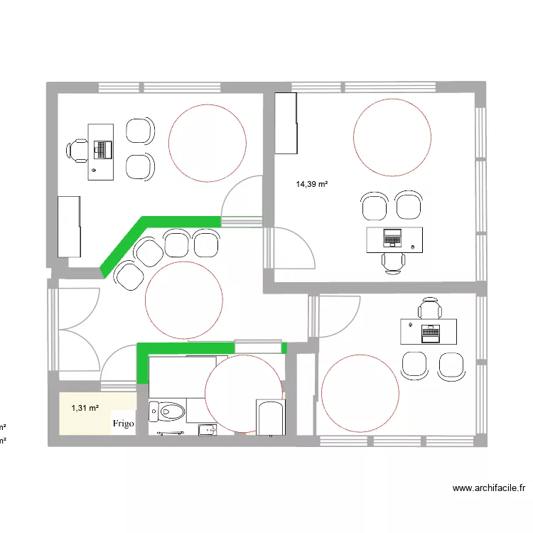 Nouveau plan medical. Plan de 4  et 18 m²