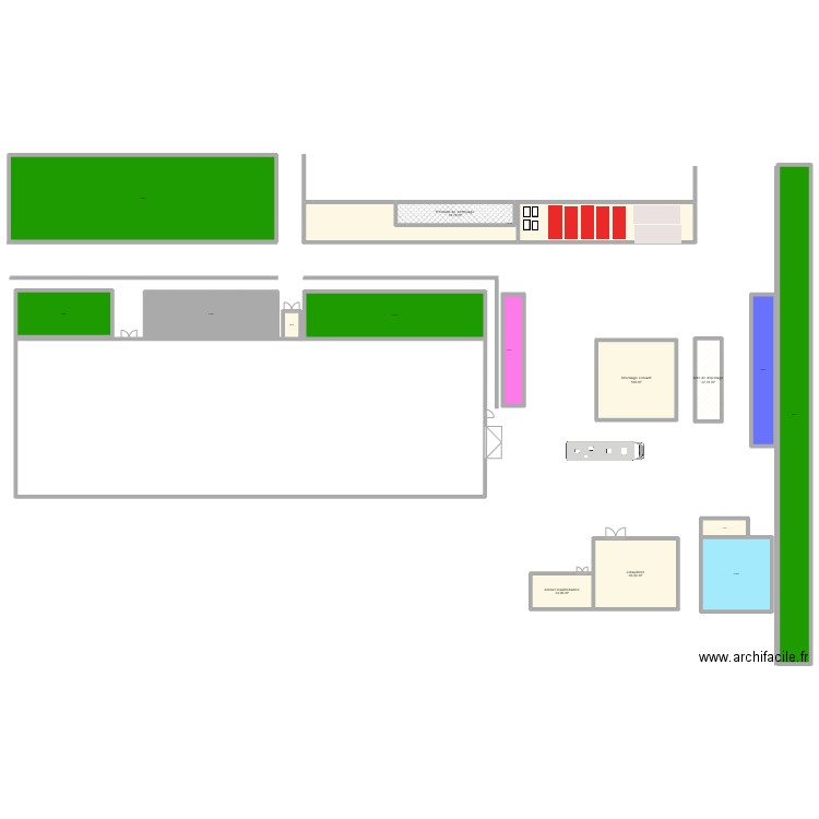 Plan extérieures R1. Plan de 16 pièces et 1618 m2