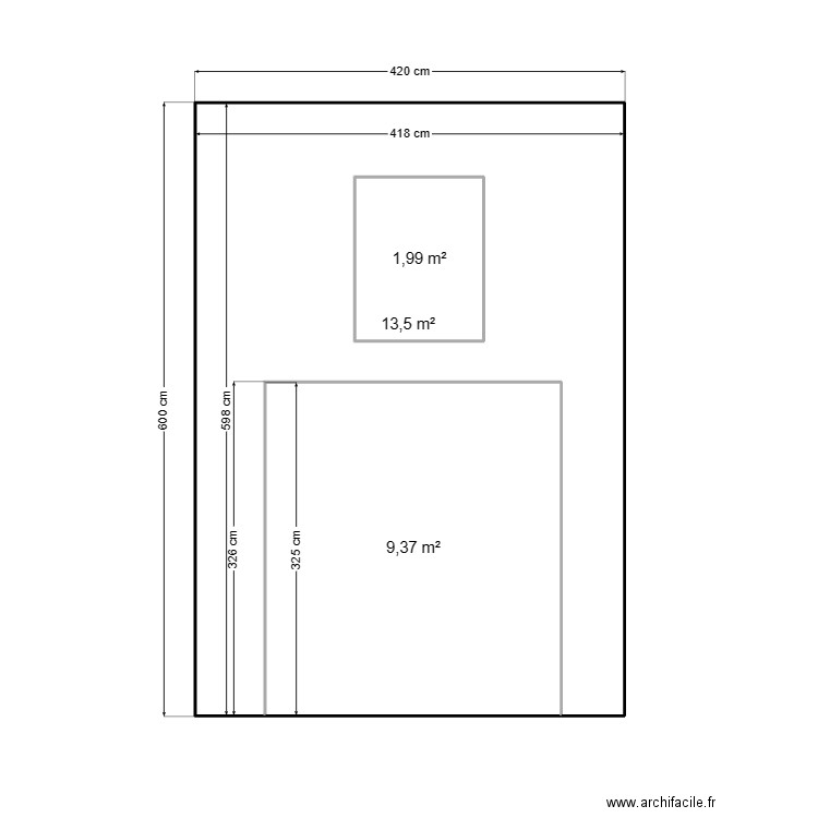 DANILOVIC FACADE AVANT. Plan de 3 pièces et 27 m2