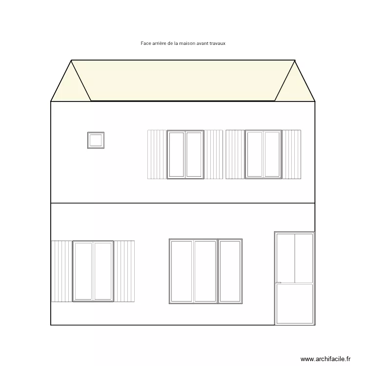 Facade arrière avant. Plan de Facade arrière avant. Plan de