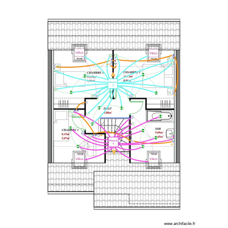 TP Tubage - 1er étage (Final). Plan de 0 pièce et 0 m2 TP Tubage - 1er étage (Final). Plan de 0 pièce et 0 m2