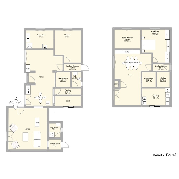 PLAN MAISON ACTUELLE PETIT HAMEAU BIS 11. Plan de 11 pièces et 108 m2