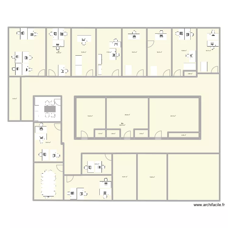 1er Etage droit_avril2026_projection juin. Plan de 21  et 541 m²