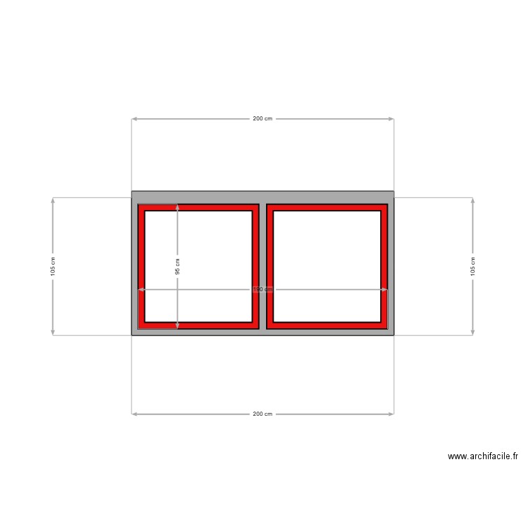 SERRE. Plan de 1 pièce et 2 m2