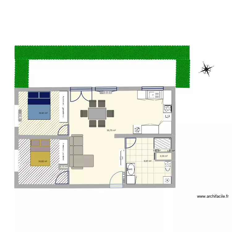 MANSARD après travaux matériaux. Plan de 8 et 68 m² MANSARD après travaux matériaux. Plan de 8 et 68 m²