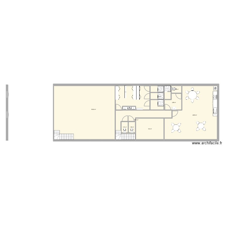 LOCAUX ORMES. Plan de 10 pièces et 176 m2