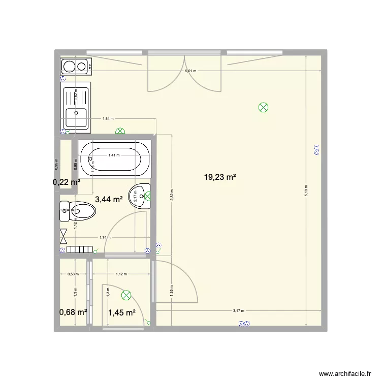 A02. Plan de 5  et 25 m²