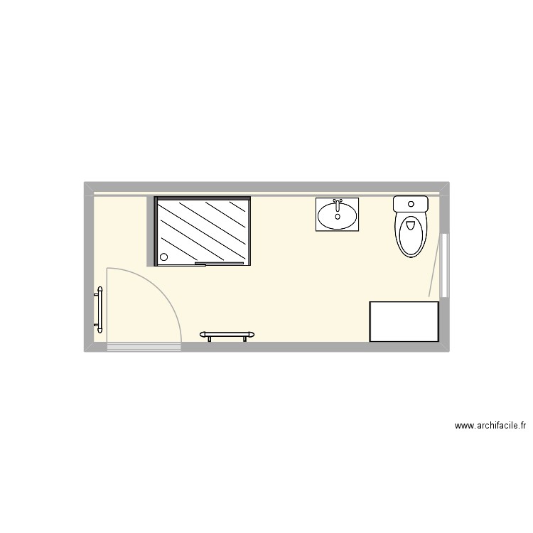 moineaux 2. Plan de 2 pièces et 7 m2