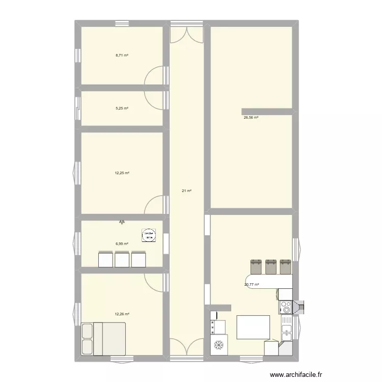 Maison - 3 chambres. Plan de 8 Pièces et 114 m² Maison - 3 chambres. Plan de 8 Pièces et 114 m²