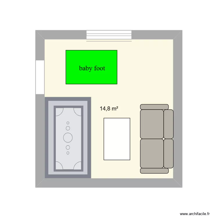 pi&egrave;ce arcade. Plan de 1 Pièce et 15 m²